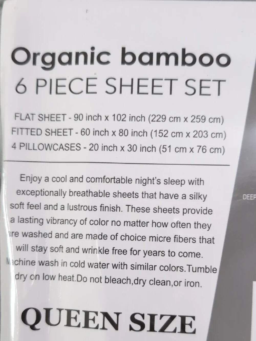 Organic Bamboo 6-Piece Sheet Set - Gray Queen Size